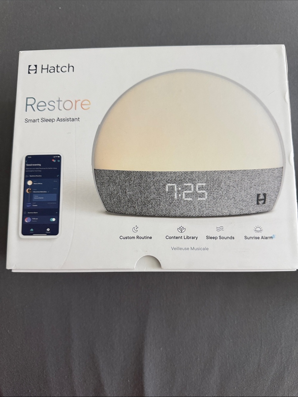 Hatch Restore Smart Sleep Assistant - Gray Fabric & Warm White Light